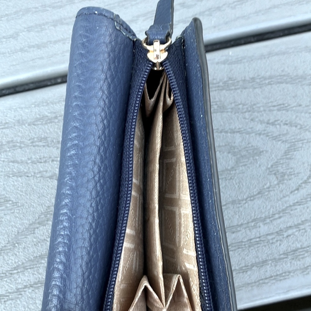 Lodis Women’s Leather Tři-fold Wallet Blue - Picture 3 of 10